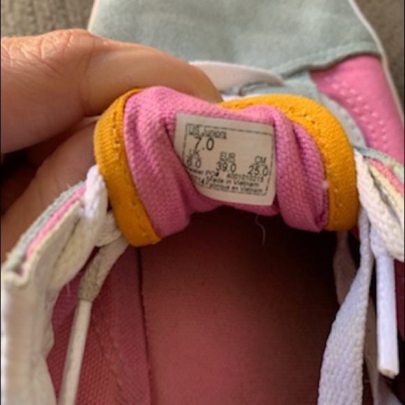 Vans old school color block pink orange light blue skate shoes. Size 7 junior - Picture 7 of 8